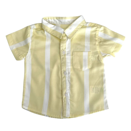 Boy's Collar Shirt - Yellow Striped