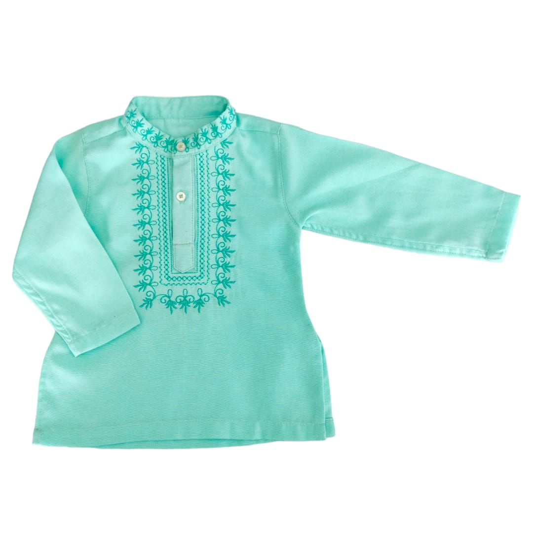 Boy's Kurtha Top - Aqua Green