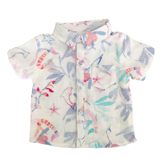 Boy's Collar Shirt - Baby Dolphin Printed