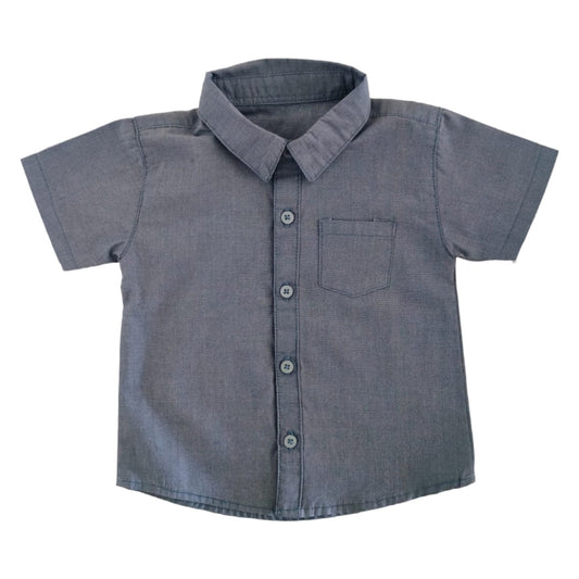 Boy's Collar Shirt - Dark Blue