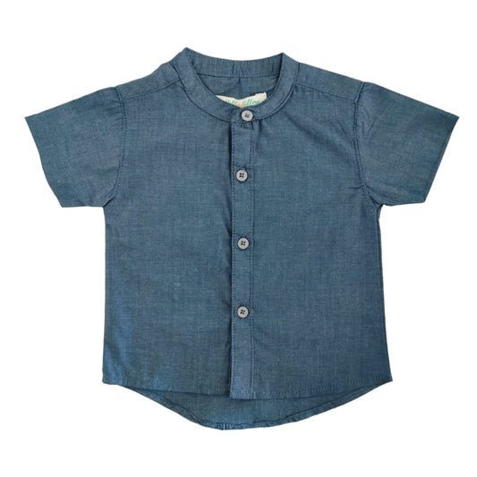 Boy's Chinese Collar Shirt - Blue