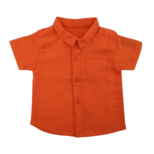 Boy's Collar Shirt - Orange
