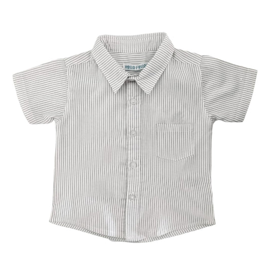 Boy's White Collar Shirt - Striped