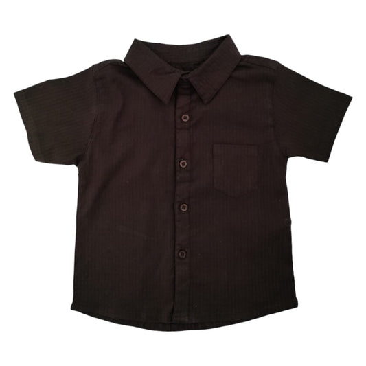 Boy's Collar Shirt - Dark Brown