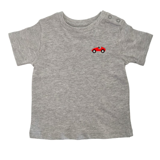Boy's Gray T Shirt - Car Embroidered