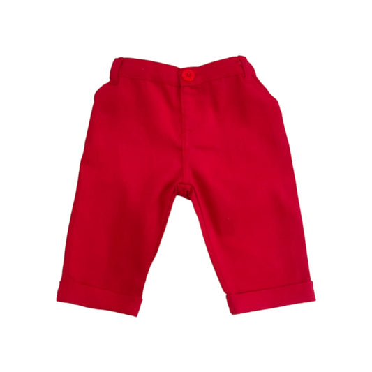 Boy's Linen Pant - Violet Red