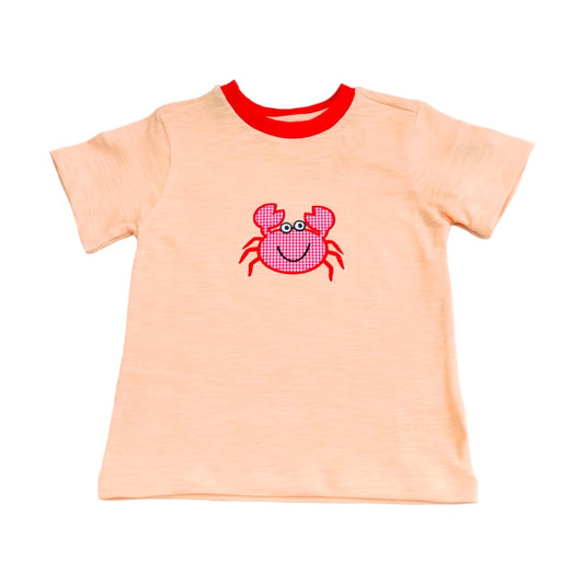 Boy's T Shirt - Orange Craby Embroidered