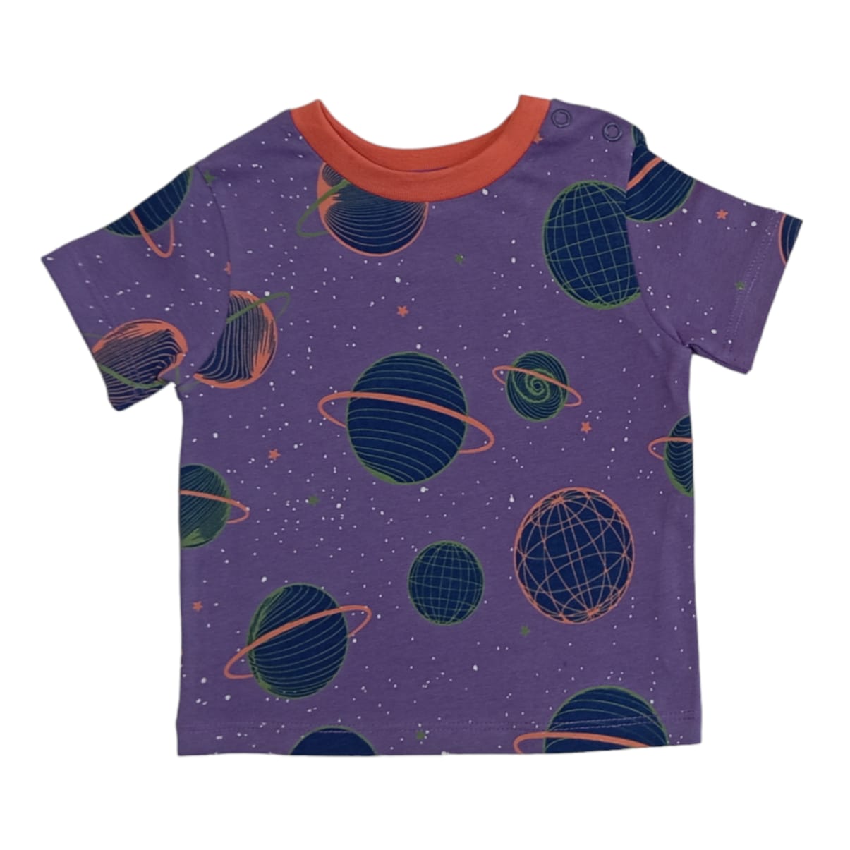 Boy's Space Printed T Shirt - Purple