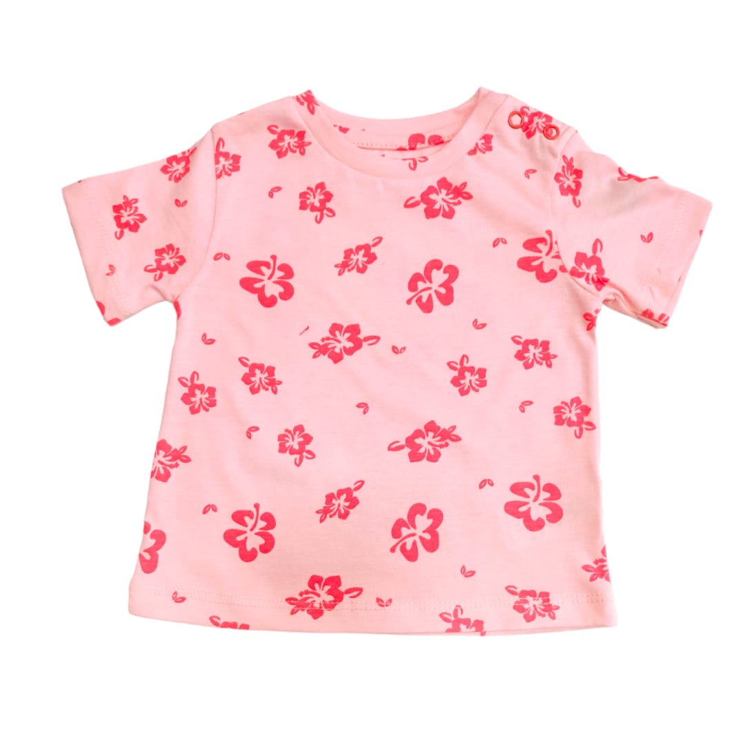 Girl's T Shirt - Pink Floral
