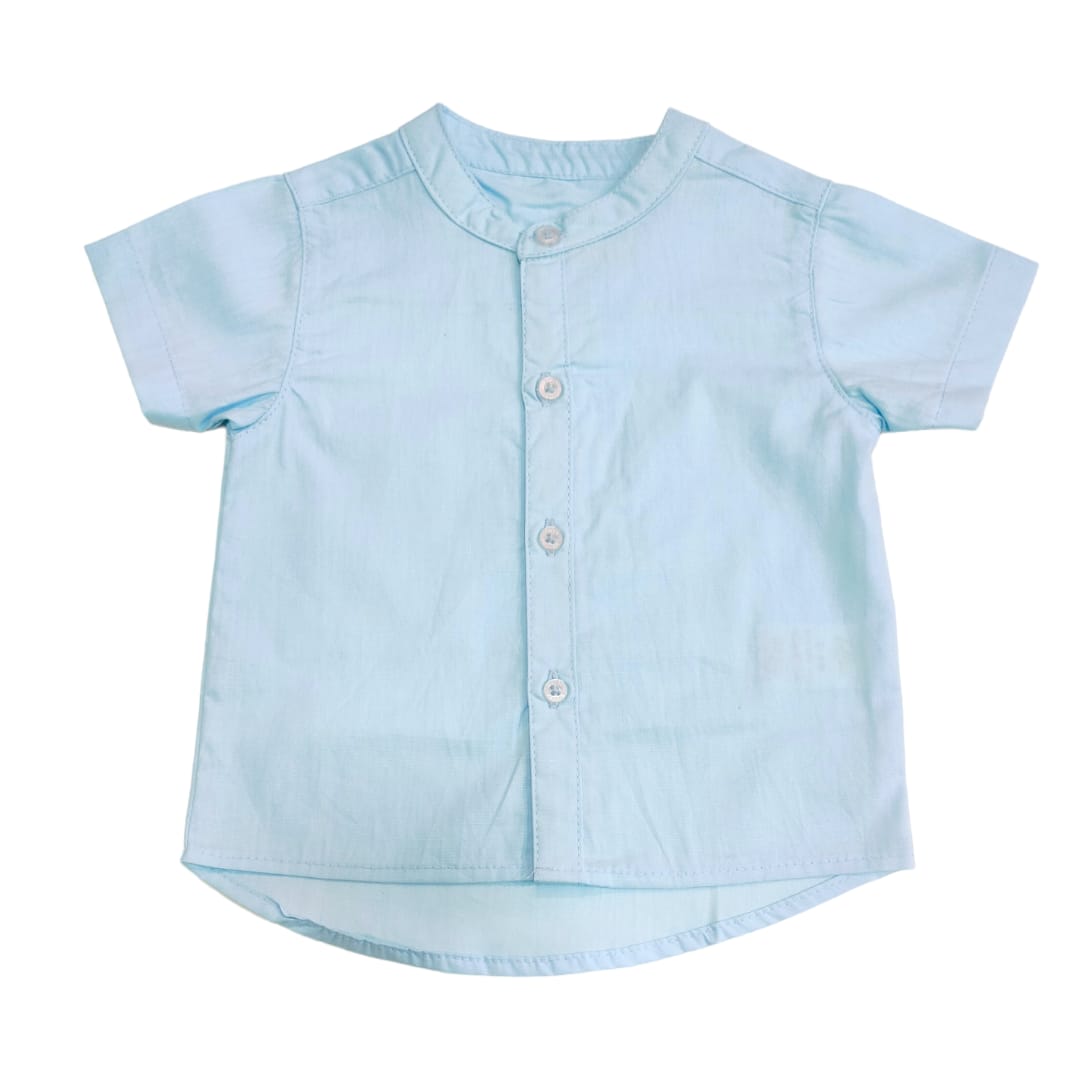 Boy's Chinese Collar Shirt - Blue