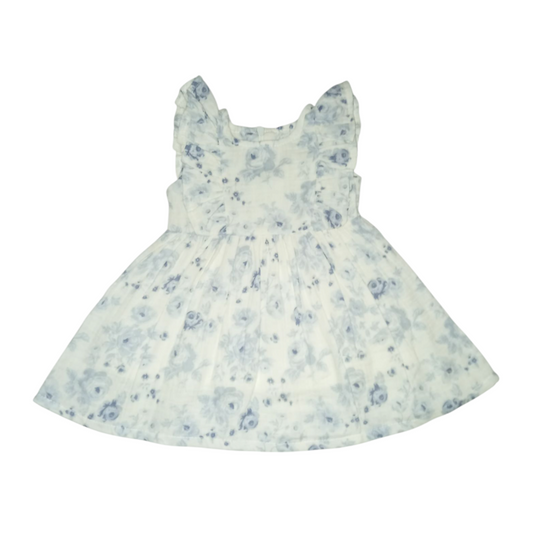 Girl's Frill Dress - Blue Floral