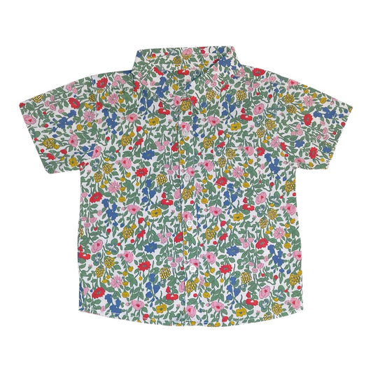 Boy's Collared - Floral Print Shirt