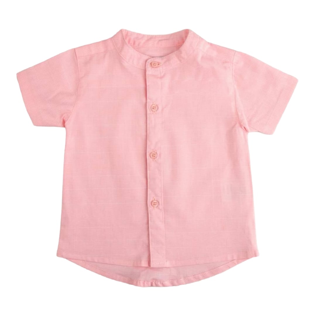 Pink Chinese Collar Shirt