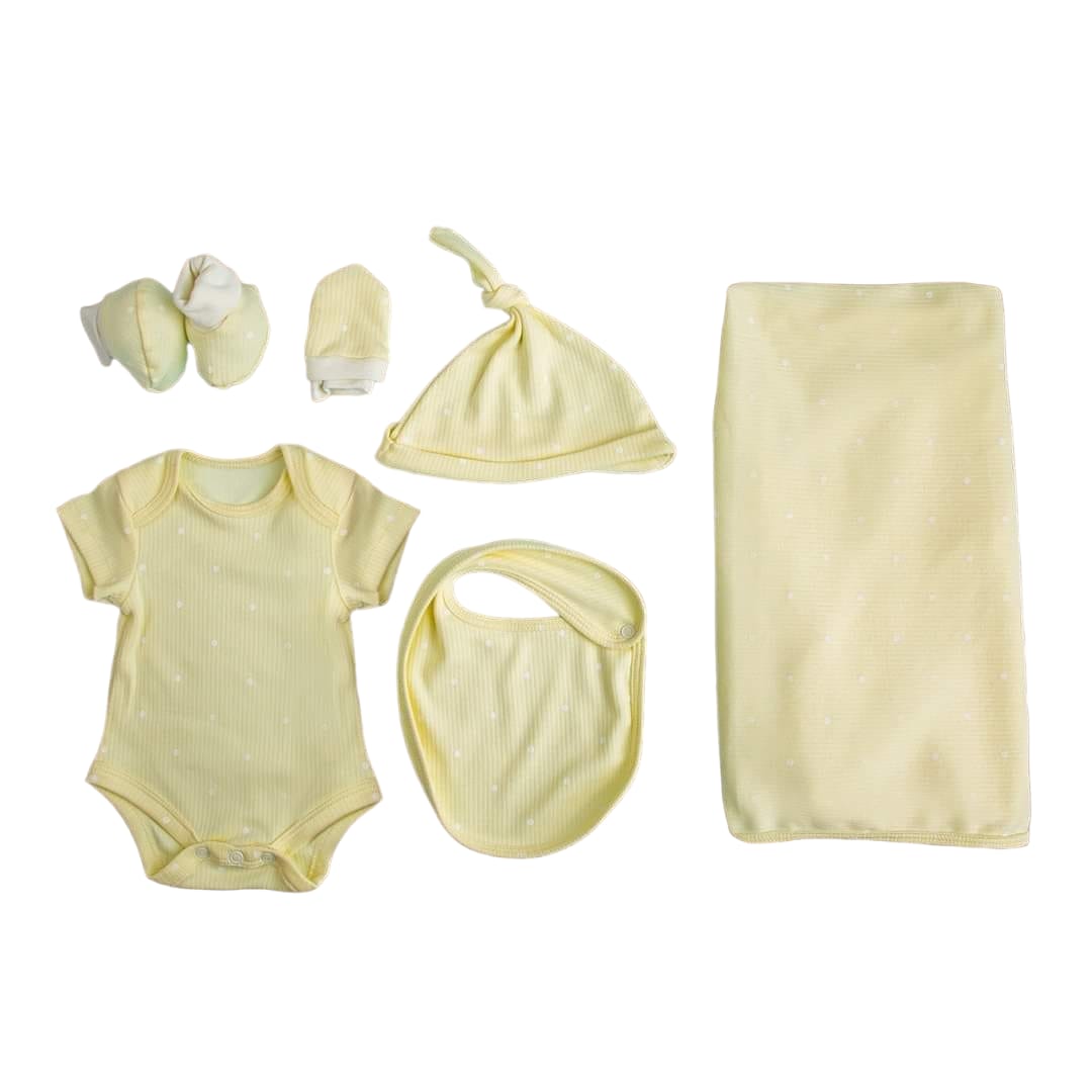 New Born Baby Cloths Set - Yellow