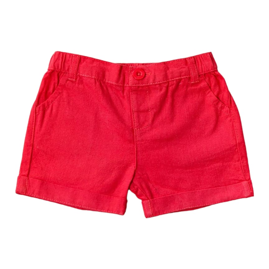 Boy's Linen Short - Red
