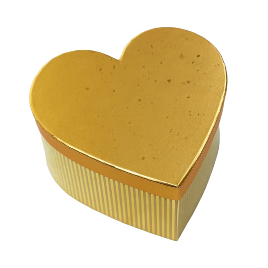 Gold Heart Stripes Gift Box