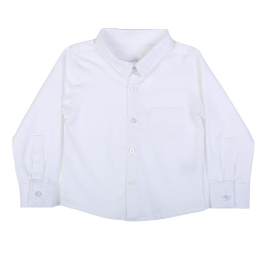 Boy's White Long Sleeved Shirt