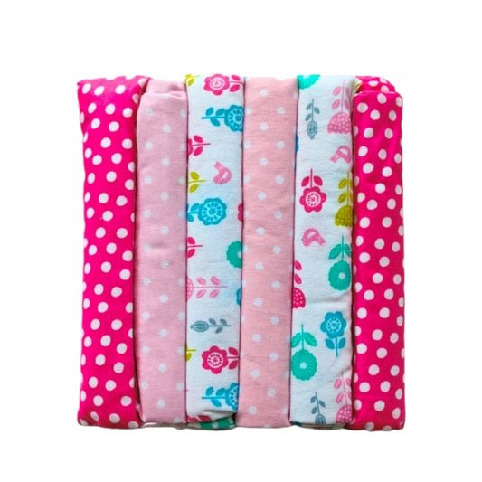 Baby Receiving Blanket Set (Pink) - 6 Pcs