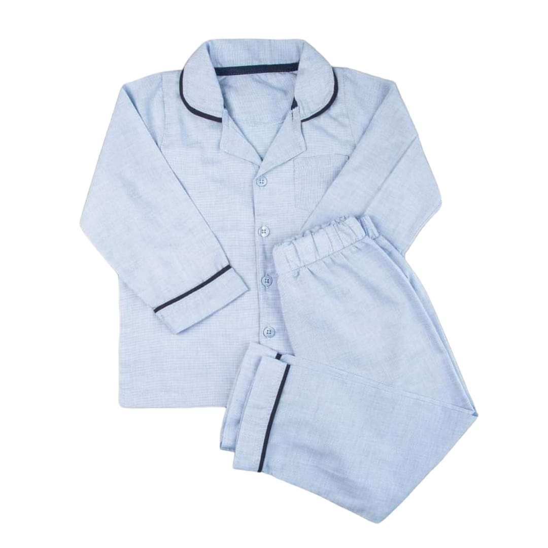 Baby Sleeved 2 Pcs Pyjama Set - Blue