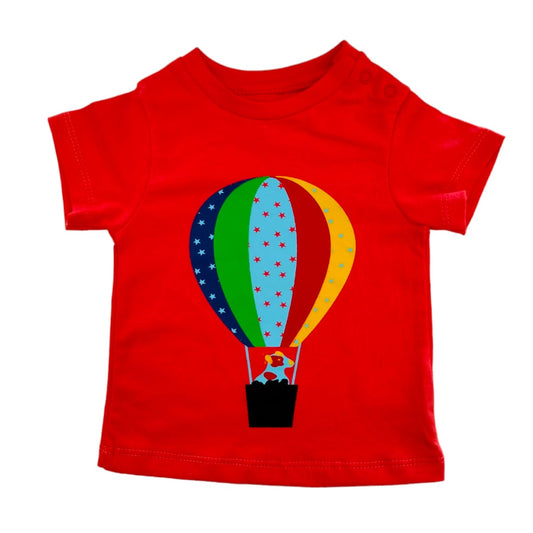 Boy's Orange T Shirt - Balloon Printed