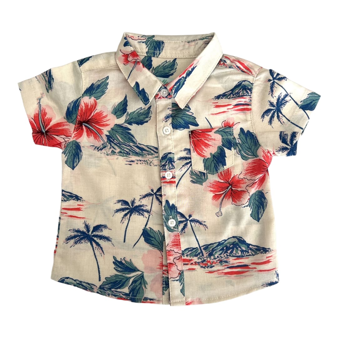 Boy's Collar Shirt - Floral