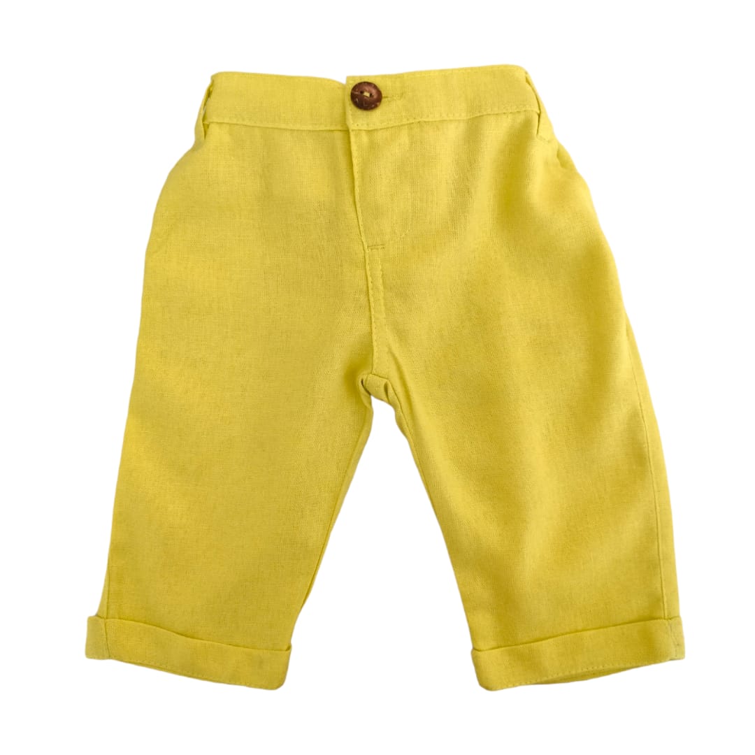 Boy's Linen Pant - Lemon Yellow