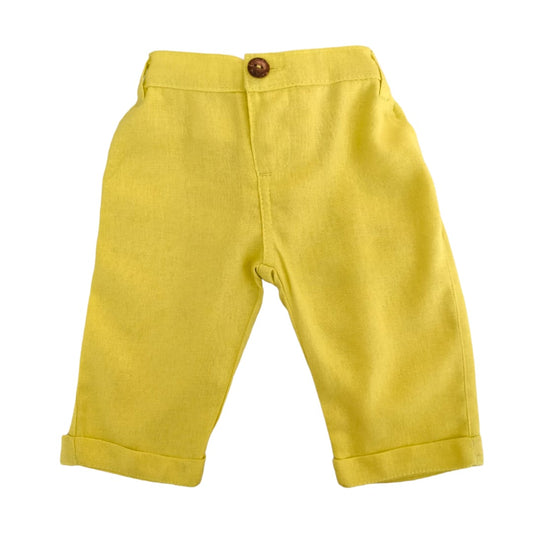 Boy's Linen Pant - Lemon Yellow