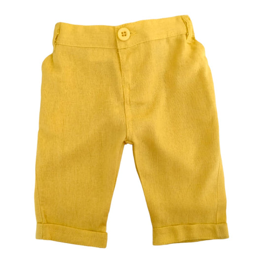 Boys Linen Pant - Yellow