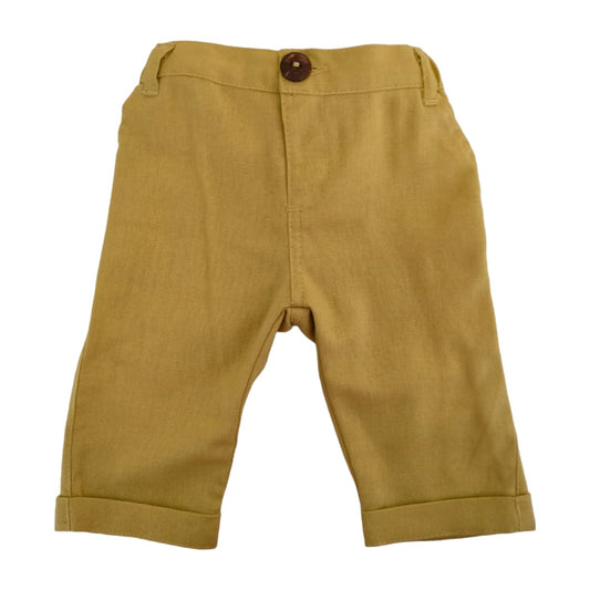 Boy's Linen Pant - Dark Yellow