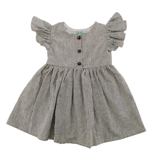 Baby Girl's Dress - Black Striped