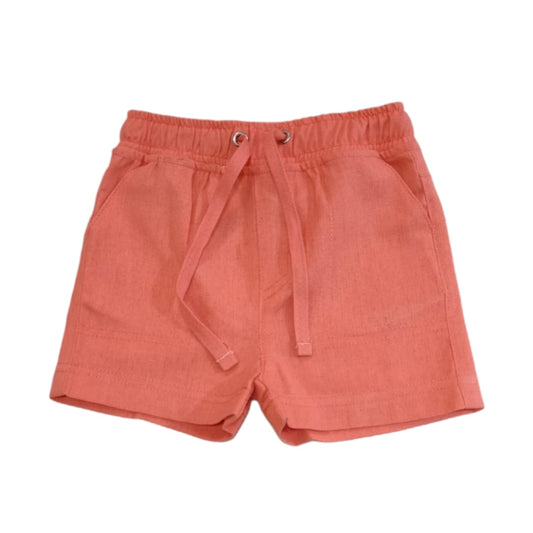 Boy's Linen Short - Dark Orange