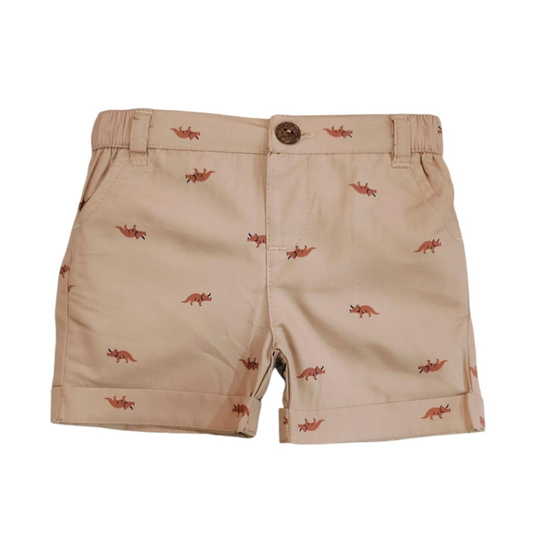 Boy's Short - Brown Baby Rino Printed