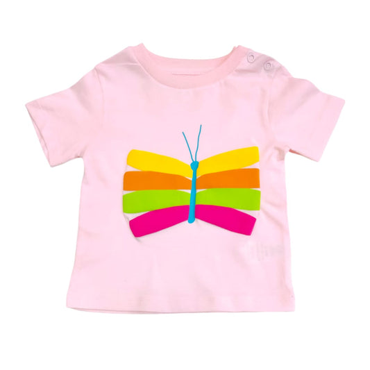 Baby T Shirt - Light Pink Butterfly Printed