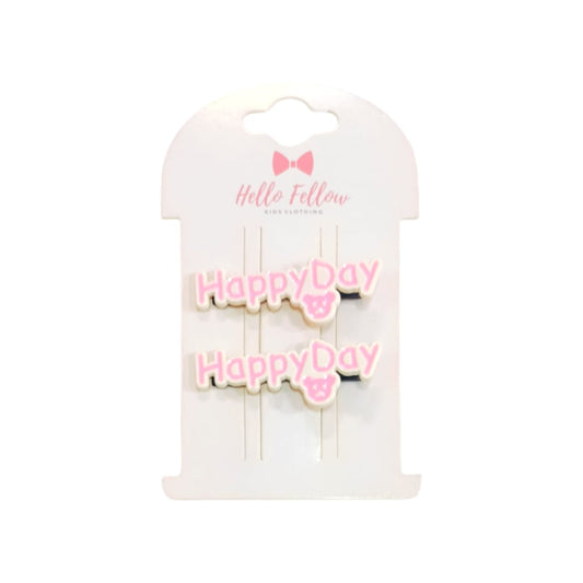 Girl's Hair Clip - Pink Happy Day