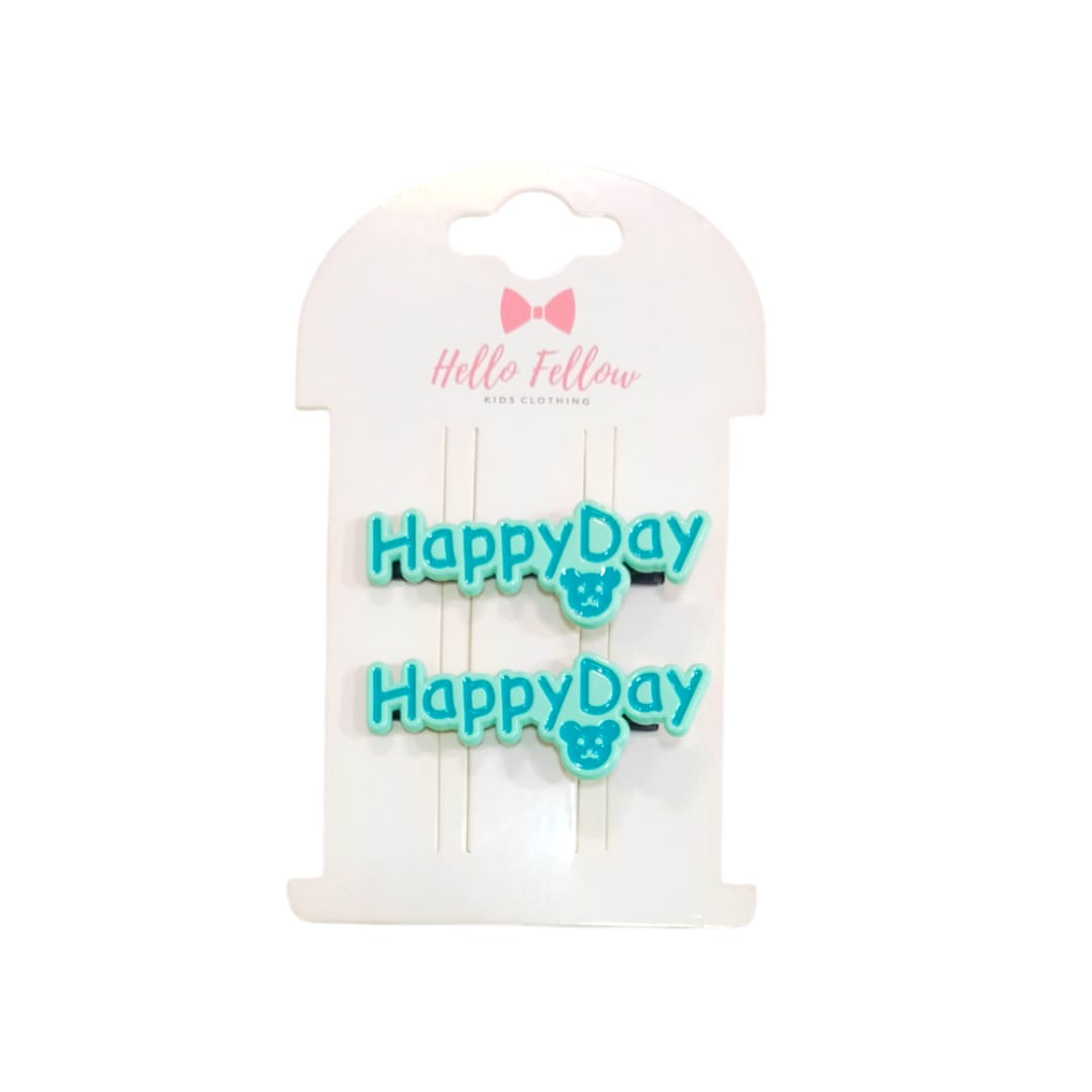 Girl's Hair Clip - Green Happy Day