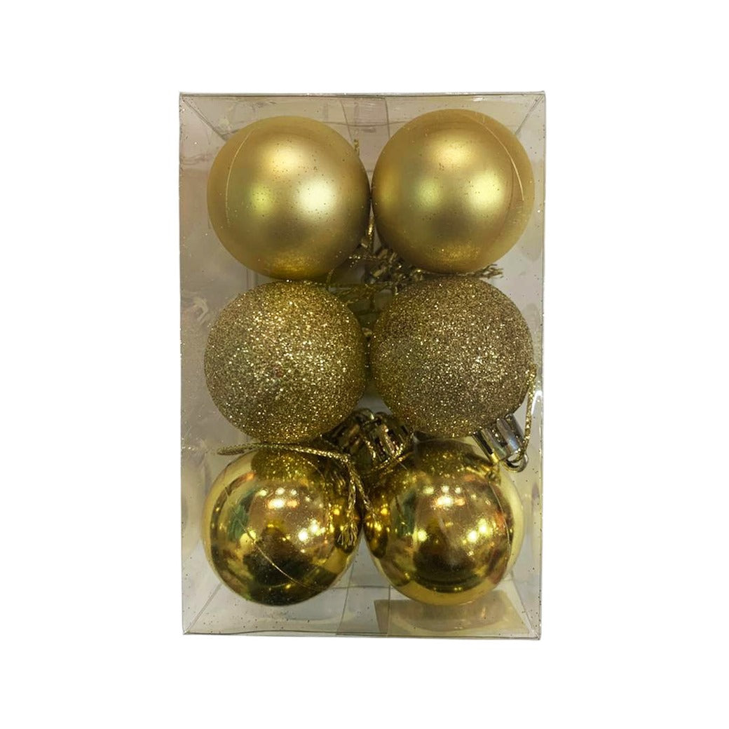 Gold Christmas Balls - 6 pcs