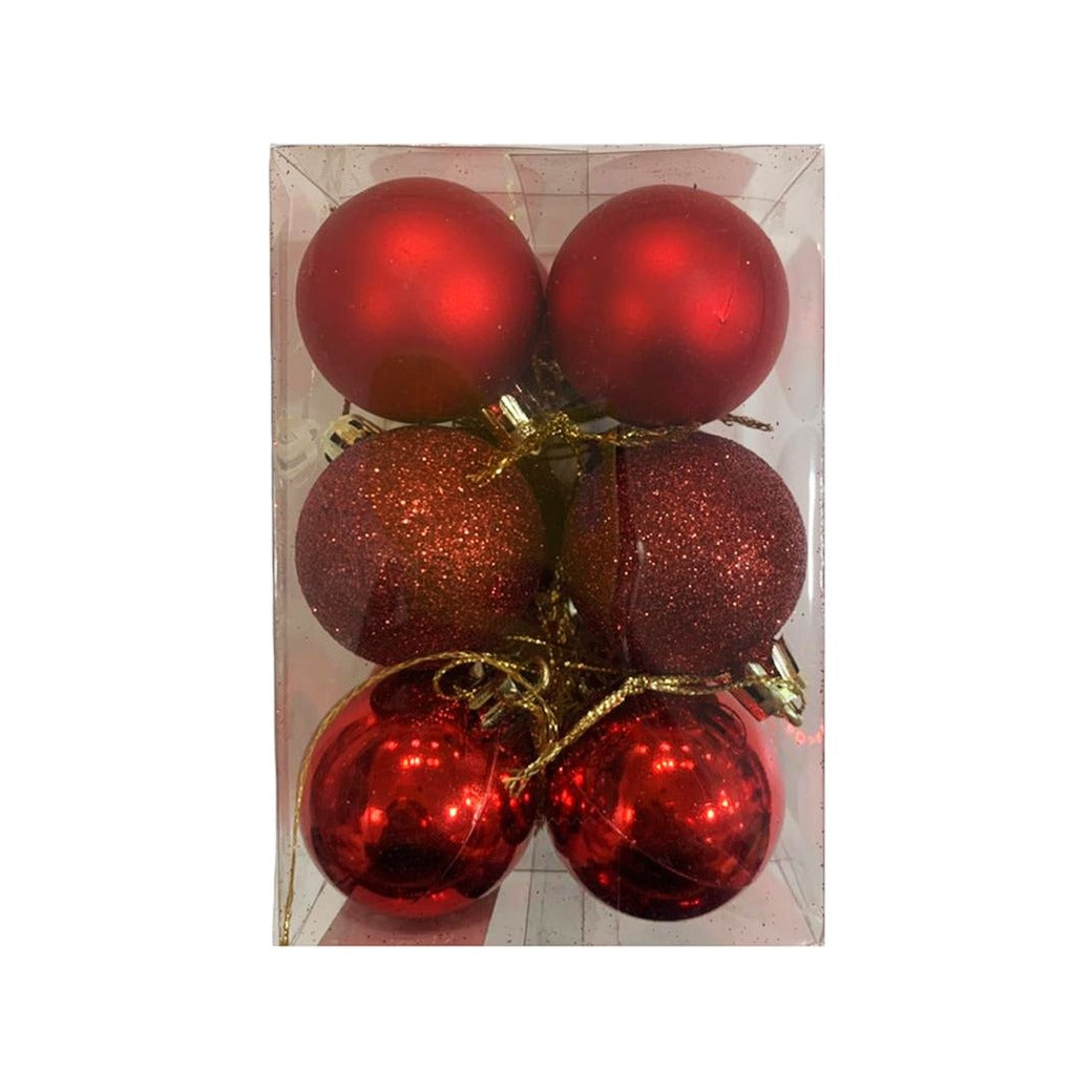 Red Christmas Balls - 6 pcs