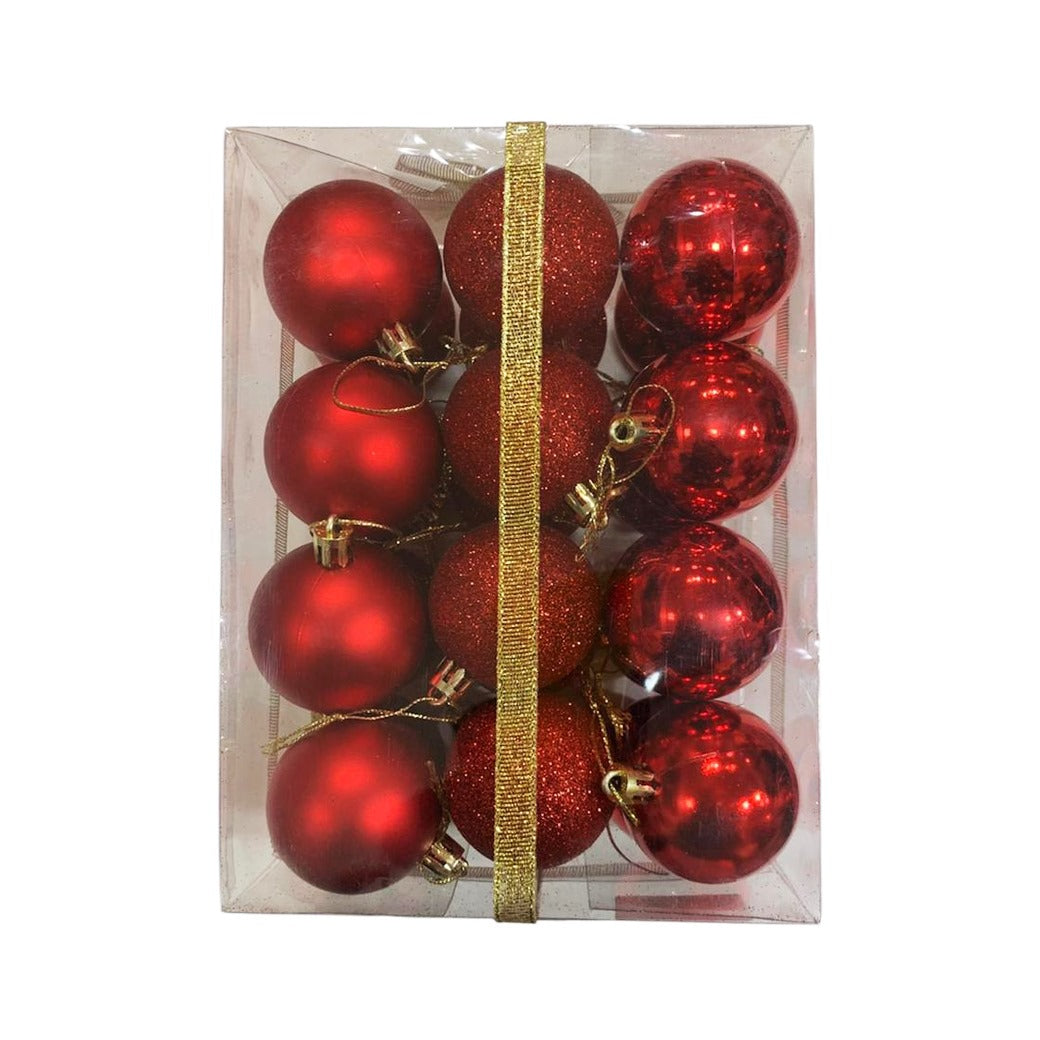 Red Christmas Balls - 24 pcs