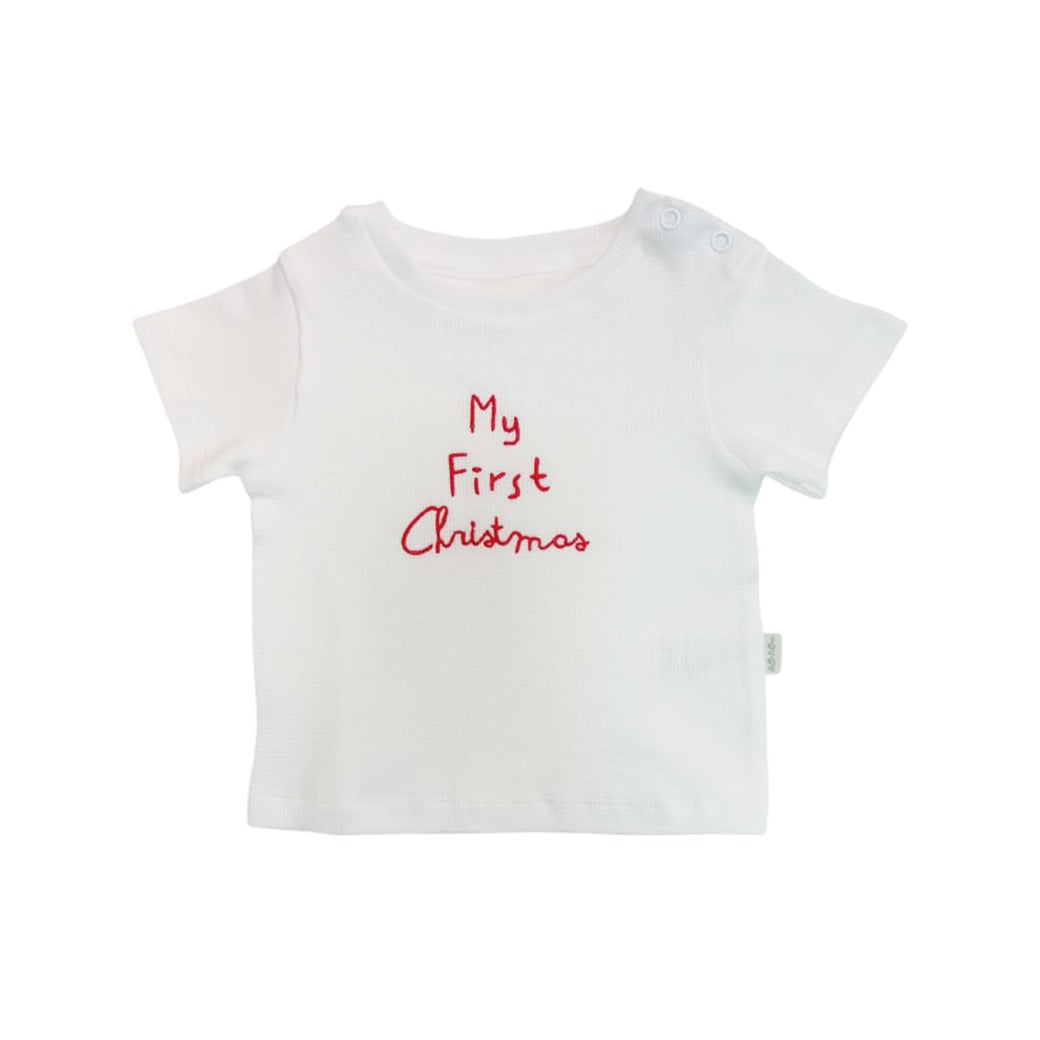 "My First Christmas" Embroidered T - Shirt