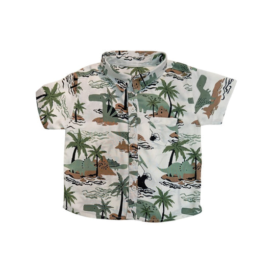 Dinosaur & Palm Tree Print Shirt