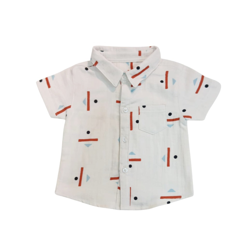 Boy's Collar Shirt - Shape Print