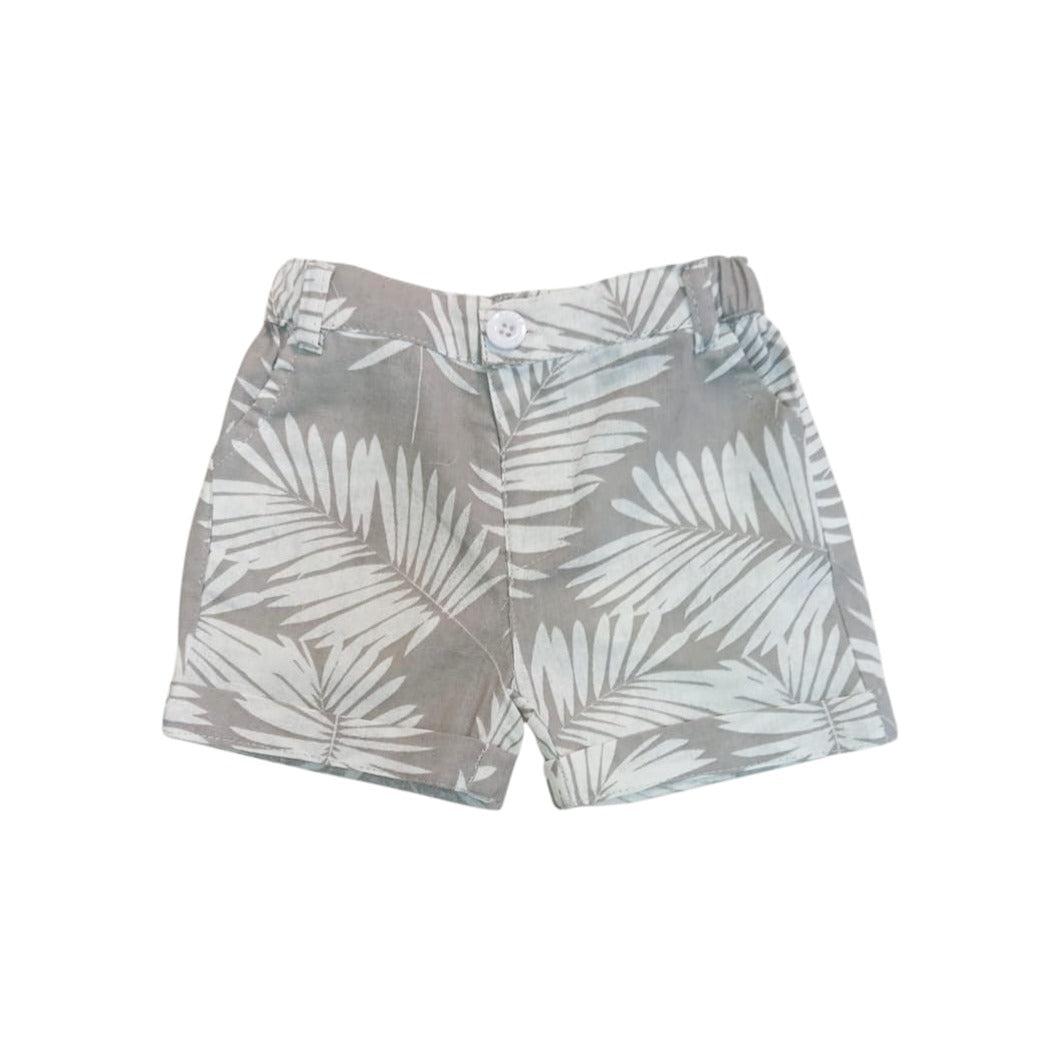 Light Ash Leaf Print Short