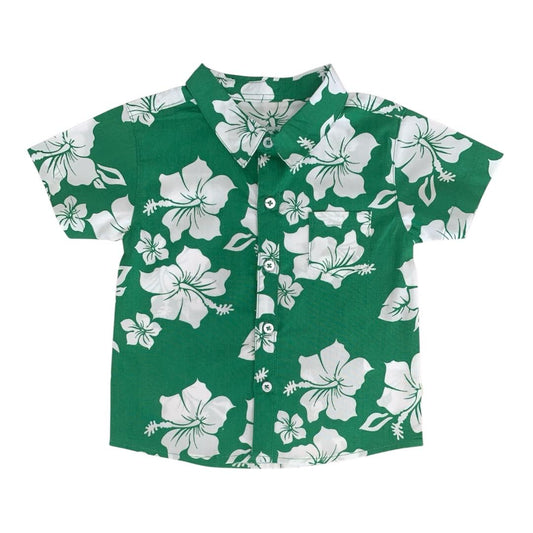 Boy's Green Floral Shirt