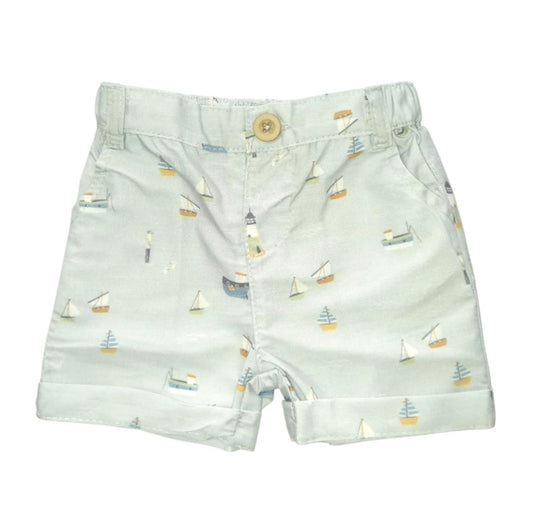 Boy's Short - Ash Sailboat Printed