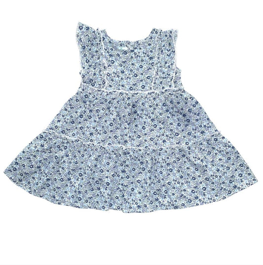 Short Sleeve Blue Floral Dress