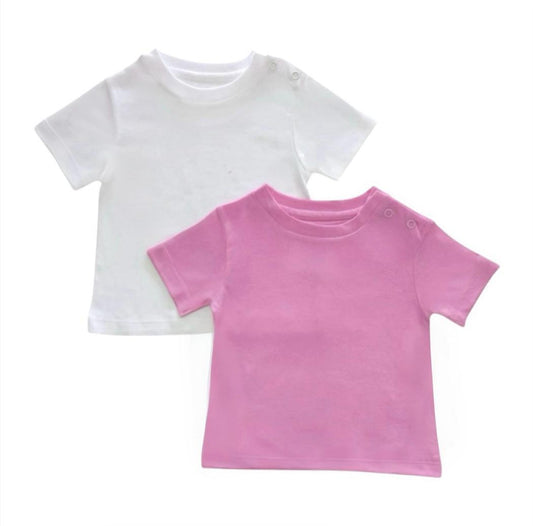 T - Shirt Set - White & Pink