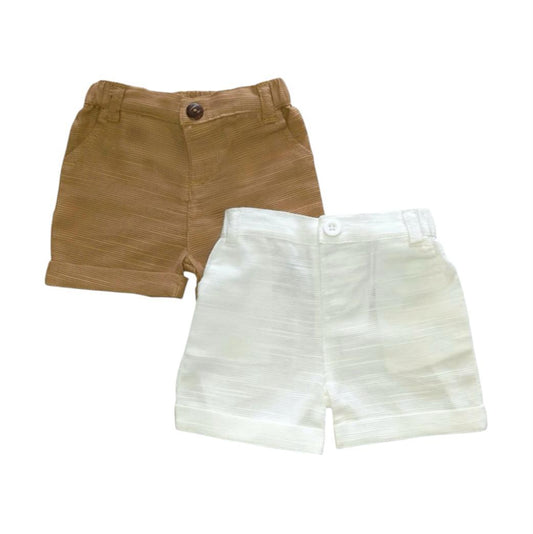 Shorts Set - Brown & White