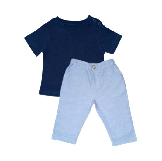 Dark Blue T Shirt with Sky Blue Pant