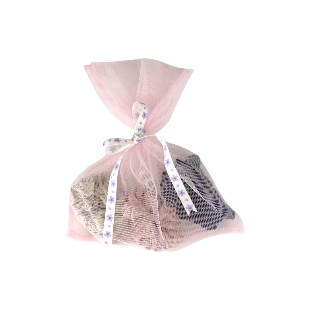 Scrunchies 3pcs Set - Blue, Beige & Green