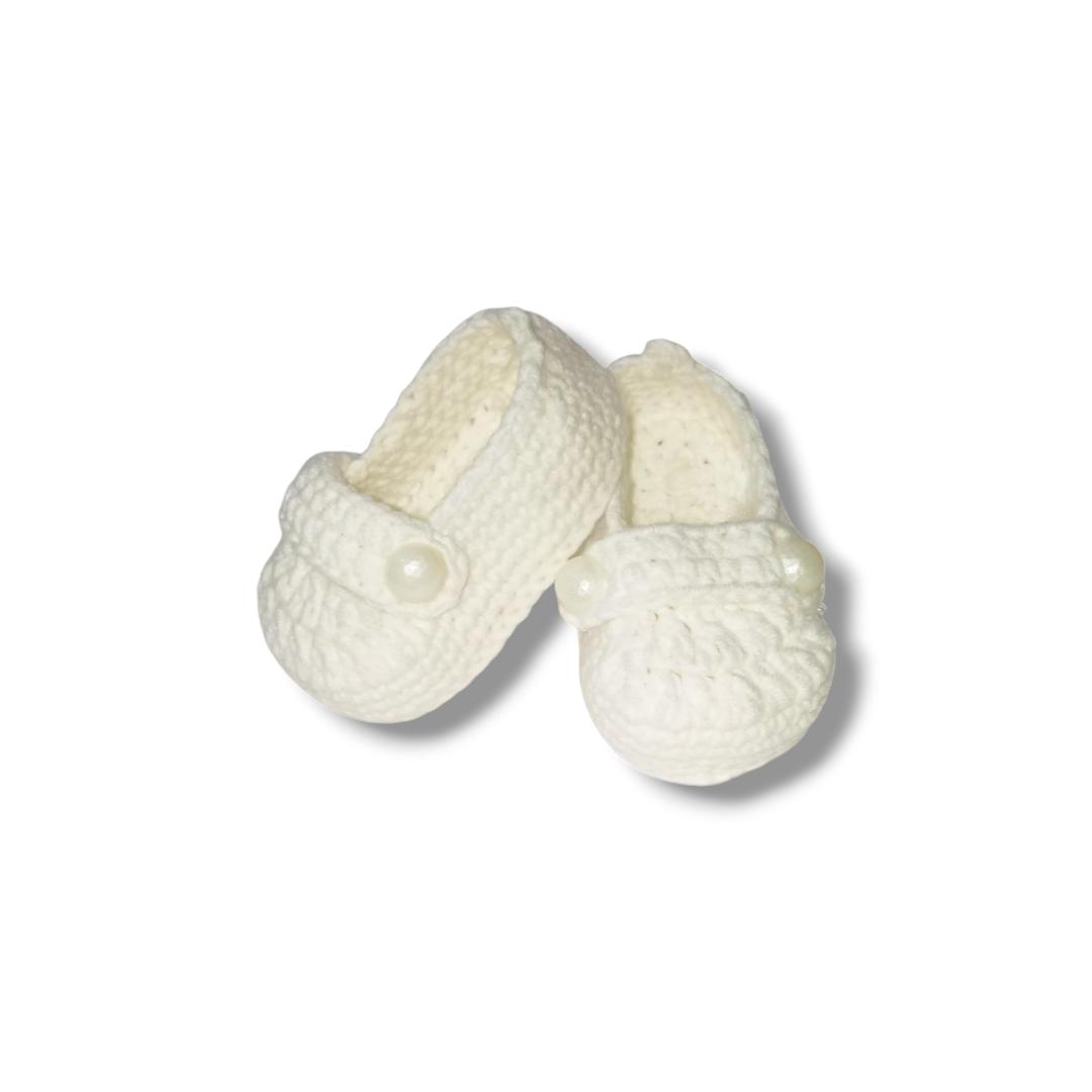 Knit Baby Shoes - White